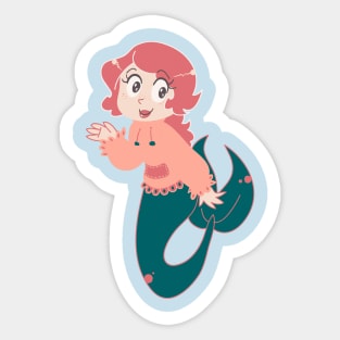 Little Pink Mermaid Girl Sticker